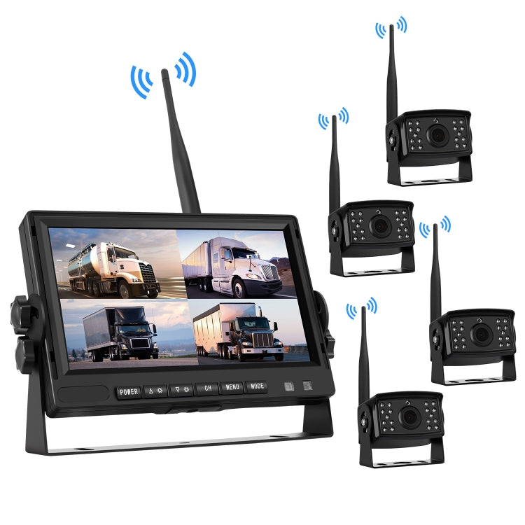 7 inch Car Digital Wireless Rear-view Split-screen Monitor Four Record, Four Record 7 inch Car Digital Wireless Rear-view Split-screen Monitor Four Record, Four Record